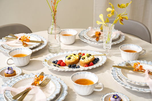 Blauw Elegant Serviesset – 38-delig | 6-Persoons