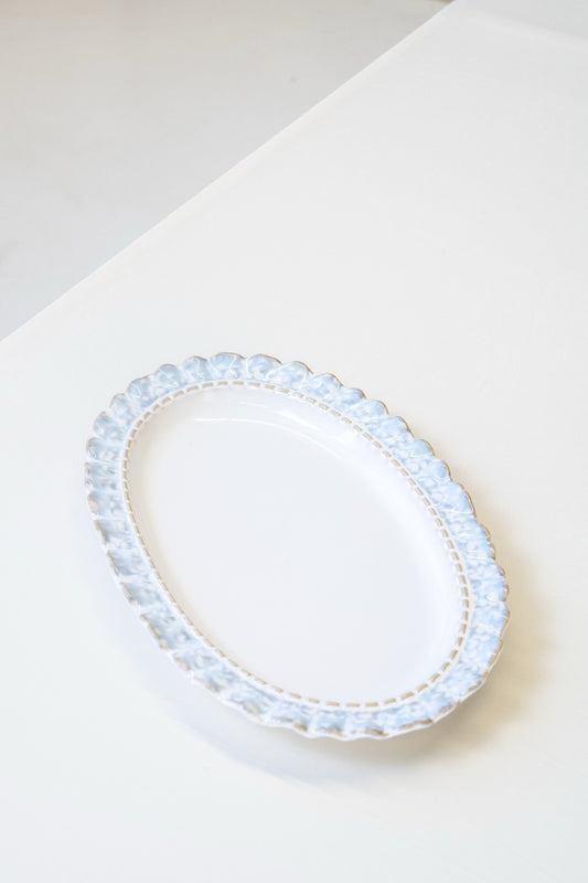 Bleu Elégance Ovale Serveerschaal – per stuk